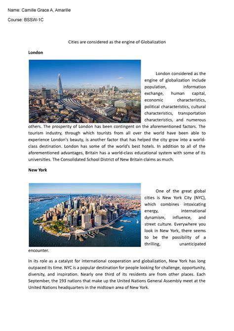 analyze how cities serve as engines of globalization|Cities in the Era of Globalization: Positioning Global Cities in .